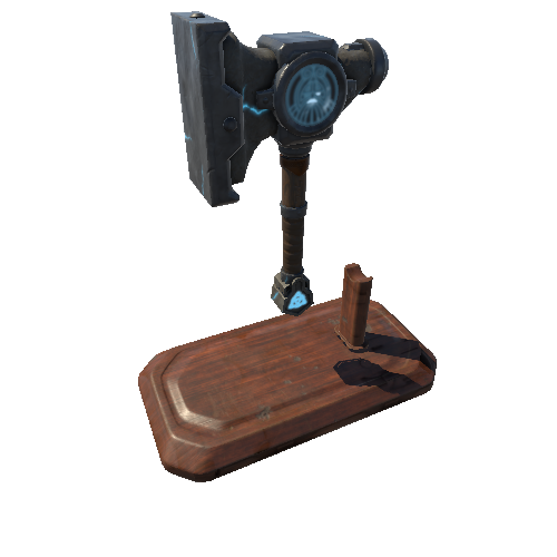 Dwarven blacksmith`s hammer with pedestal Variant